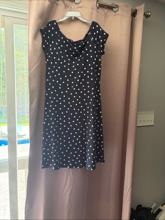 Boden Dresses & Skirts - Boden Navy Dress with White Polka Dots